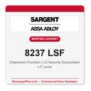 Sargent 8237 LSF Trim Classroom Mortise Lockset | LA Keyway, Grade 1 Commercial