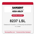 Sargent 8237 LSL Trim Classroom Mortise Lockset | LA Keyway, Grade 1 Commercial