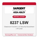 Sargent 8237 LSW Trim Classroom Mortise Lockset | LA Keyway, Grade 1 Commercial