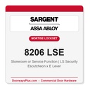 Sargent 8206 LSE Trim Storeroom or Service Mortise Lockset | LA Keyway, Grade 1 Commercial