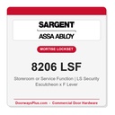 Sargent 8206 LSF Trim Storeroom or Service Mortise Lockset | LA Keyway, Grade 1 Commercial