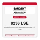 Sargent 8236 LSE Trim Closet Mortise Lockset | LA Keyway, Grade 1 Commercial