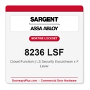 Sargent 8236 LSF Trim Closet Mortise Lockset | LA Keyway, Grade 1 Commercial