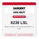 Sargent 8236 LSL Trim Closet Mortise Lockset | LA Keyway, Grade 1 Commercial