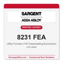 Sargent 8231 FEA Trim Utility Mortise Lockset | LA Keyway, Grade 1 Commercial