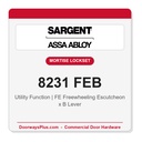 Sargent 8231 FEB Trim Utility Mortise Lockset | LA Keyway, Grade 1 Commercial