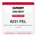Sargent 8231 FEL Trim Utility Mortise Lockset | LA Keyway, Grade 1 Commercial