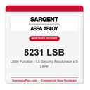 Sargent 8231 LSB Trim Utility Mortise Lockset | LA Keyway, Grade 1 Commercial