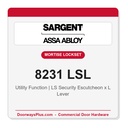 Sargent 8231 LSL Trim Utility Mortise Lockset | LA Keyway, Grade 1 Commercial