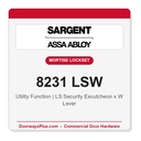 Sargent 8231 LSW Trim Utility Mortise Lockset | LA Keyway, Grade 1 Commercial