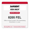 Sargent 8205 FEL Trim Office or Entry Mortise Lockset | LA Keyway, Grade 1 Commercial