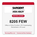Sargent 8205 FEW Trim Office or Entry Mortise Lockset | LA Keyway, Grade 1 Commercial