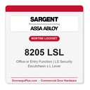 Sargent 8205 LSL Trim Office or Entry Mortise Lockset | LA Keyway, Grade 1 Commercial