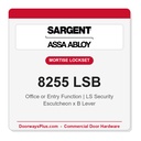Sargent 8255 LSB Trim Office or Entry Mortise Lockset | LA Keyway, Grade 1 Commercial