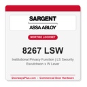 Sargent 8267 LSW Trim Institutional Privacy Mortise Lockset | LA Keyway, Grade 1 Commercial