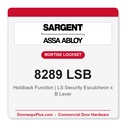Sargent 8289 LSB Trim Holdback Mortise Lockset | LA Keyway, Grade 1 Commercial