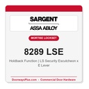 Sargent 8289 LSE Trim Holdback Mortise Lockset | LA Keyway, Grade 1 Commercial