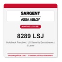 Sargent 8289 LSJ Trim Holdback Mortise Lockset | LA Keyway, Grade 1 Commercial