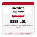 Sargent 8289 LSL Trim Holdback Mortise Lockset | LA Keyway, Grade 1 Commercial