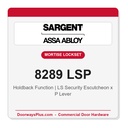 Sargent 8289 LSP Trim Holdback Mortise Lockset | LA Keyway, Grade 1 Commercial