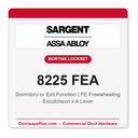 Sargent 8225 FEA Trim Dormitory or Exit Mortise Lockset | LA Keyway, Grade 1 Commercial
