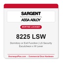 Sargent 8225 LSW Trim Dormitory or Exit Mortise Lockset | LA Keyway, Grade 1 Commercial