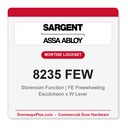 Sargent 8235 FEW Trim Storeroom Mortise Lockset | LA Keyway, Grade 1 Commercial