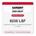Sargent 8235 LSF Trim Storeroom Mortise Lockset | LA Keyway, Grade 1 Commercial