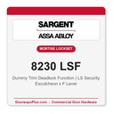 Sargent 8230 LSF Trim Dummy Trim Deadlock Mortise Lockset | LA Keyway, Grade 1 Commercial