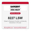 Sargent 8227 LSW Trim Closet or Storeroom Mortise Lockset | LA Keyway, Grade 1 Commercial