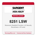 Sargent 8251 LSW Trim Storeroom Deadbolt Mortise Lockset | LA Keyway, Grade 1 Commercial
