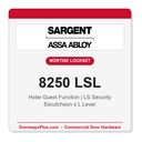 Sargent 8250 LSL Trim Hotel Guest Mortise Lockset | LA Keyway, Grade 1 Commercial