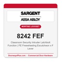Sargent 8242 FEF Trim Classroom Security Intruder Latchbolt Mortise Lockset | LA Keyway, Grade 1 Commercial