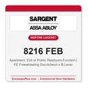 Sargent 8216 FEB Trim Apartment, Exit or Public Restroom Mortise Lockset | LA Keyway, Grade 1 Commercial