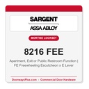 Sargent 8216 FEE Trim Apartment, Exit or Public Restroom Mortise Lockset | LA Keyway, Grade 1 Commercial
