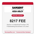 Sargent 8217 FEE Trim Asylum or Institutional Mortise Lockset | LA Keyway, Grade 1 Commercial