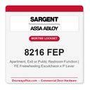 Sargent 8216 FEP Trim Apartment, Exit or Public Restroom Mortise Lockset | LA Keyway, Grade 1 Commercial