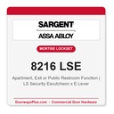 Sargent 8216 LSE Trim Apartment, Exit or Public Restroom Mortise Lockset | LA Keyway, Grade 1 Commercial