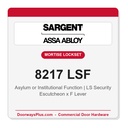Sargent 8217 LSF Trim Asylum or Institutional Mortise Lockset | LA Keyway, Grade 1 Commercial
