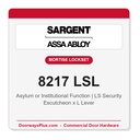 Sargent 8217 LSL Trim Asylum or Institutional Mortise Lockset | LA Keyway, Grade 1 Commercial