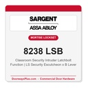 Sargent 8238 LSB Trim Classroom Security Intruder Latchbolt Mortise Lockset | LA Keyway, Grade 1 Commercial