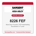 Sargent 8226 FEF Trim Store Door Mortise Lockset | LA Keyway, Grade 1 Commercial