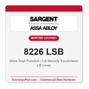 Sargent 8226 LSB Trim Store Door Mortise Lockset | LA Keyway, Grade 1 Commercial