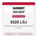 Sargent 8226 LSJ Trim Store Door Mortise Lockset | LA Keyway, Grade 1 Commercial
