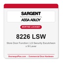 Sargent 8226 LSW Trim Store Door Mortise Lockset | LA Keyway, Grade 1 Commercial
