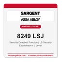 Sargent 8249 LSJ Trim Security Deadbolt Mortise Lockset | LA Keyway, Grade 1 Commercial