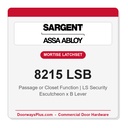 Sargent 8215 LSB Trim Passage or Closet Mortise Latchset | Grade 1 Commercial