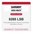 Sargent 8268 LSB Trim Mortise Privacy Latchset with Independent Deadbolt | Grade 1 Commercial