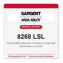Sargent 8268 LSL Trim Mortise Privacy Latchset with Independent Deadbolt | Grade 1 Commercial
