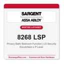 Sargent 8268 LSP Trim Mortise Privacy Latchset with Independent Deadbolt | Grade 1 Commercial